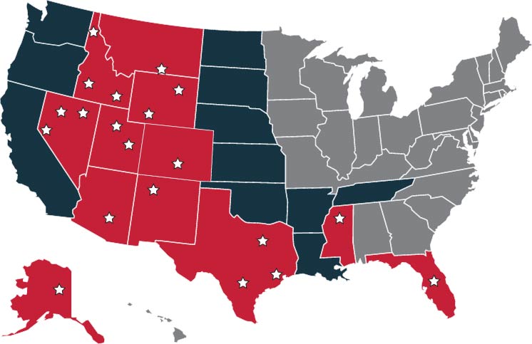 9-20-2024 New – Areas We Serve – addition of star in Florida