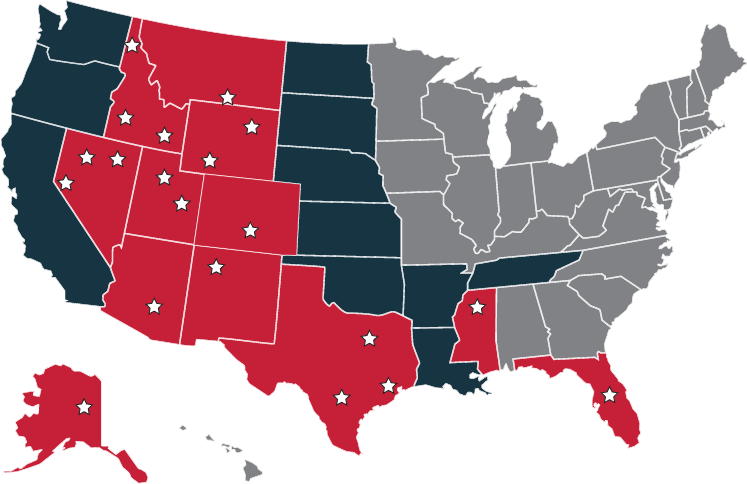 State Fire service area map