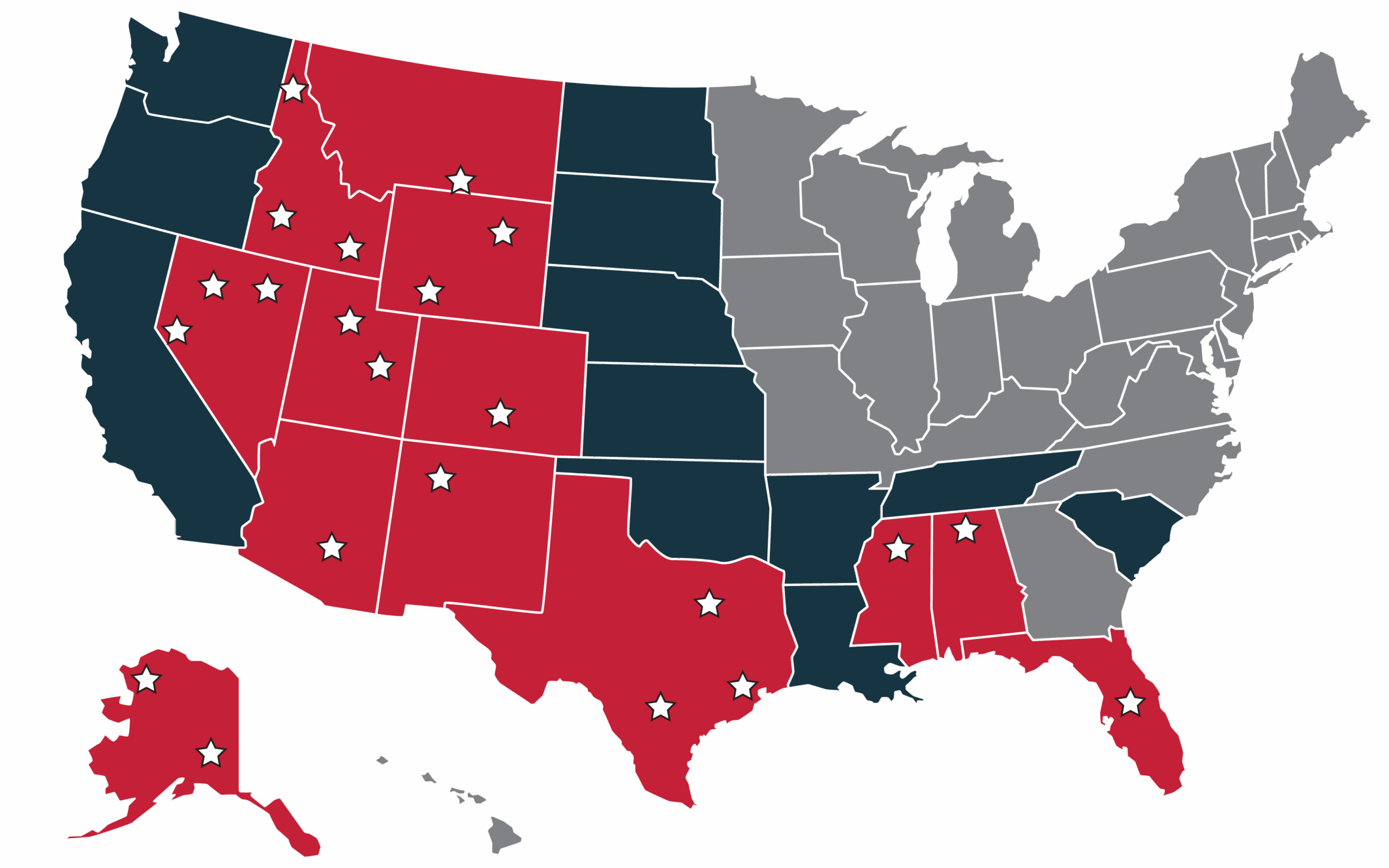 Map 2025 Navy Blue Red
