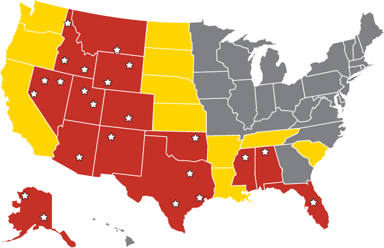State Fire service area map